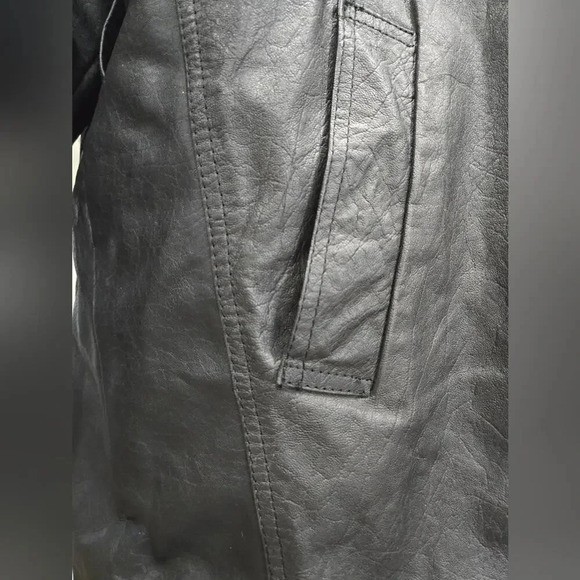 Vintage Super Goose Genuine Leather Duck Down Winter Coat sz M - Picture 5 of 11